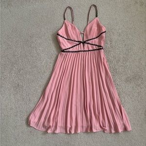 Glamorous Pink Pleated Dress